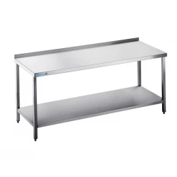 Arbejdsbord med hylde - med bagkant - 700 mm x 1100 mm-0