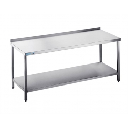 Arbejdsbord med hylde - med bagkant - 700 mm x 1300 mm-0