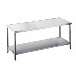 Arbejdsbord med hylde - uden bagkant - 600 mm x 1900 mm -0