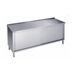 Arbejdsskab med skydedøre - med bagkant - 600 mm x 1000 mm-0