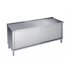 Arbejdsskab med skydedøre - med bagkant - 700 mm x 1100 mm-0