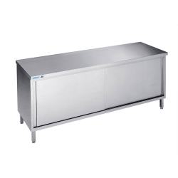 Arbejdsskab med skydedøre - uden bagkant - 700 mm x 1900 mm-0