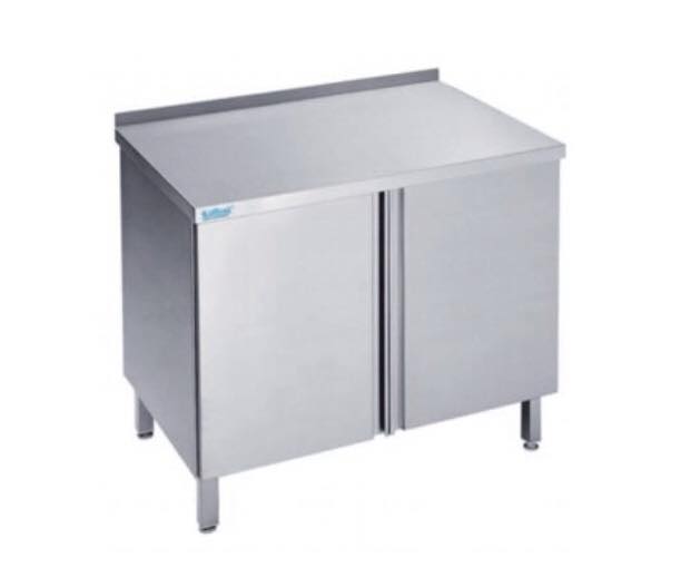 Arbejdsskab med låger - med bagkant - 700 mm x 900 mm-0 Arbejdsskab med låger - med bagkant - 700 mm x 900 mm-0